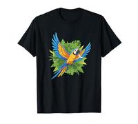 Colorido Guacamayo Azul Y Dorado Jungla Tropical Camiseta
