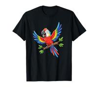 Colorido Guacamayo Escarlata Loro En Rama Camiseta