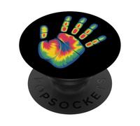 Colorido Handprint Imagen Térmica Mano Arte Streetwear PopSockets PopGrip Adhesivo