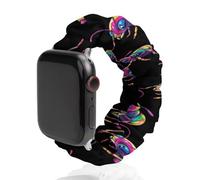 Colorido insecto hormiga Scrunchie Scrunchie correa de repuesto suave y elástica compatible con Apple Watch, 42mm/44mm, Acero inoxidable, No es una piedra preciosa
