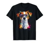 Colorido Jack Russell Face Cute Puppy Dog Lover Hombres Mujeres Camiseta