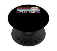 Colorido jardín de infantes ABC rayas divertido PopSockets PopGrip Adhesivo