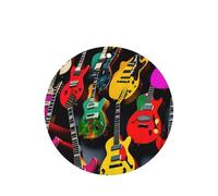 Colorido juego de ambientador colgante de guitarra, tarjetas redondas de fragancia de lavanda para interiores de automóviles, paquete de 10/24 tarjetas