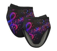 Colorido juego de manoplas de horno de silicona con estampado de notas musicales, protección para hornear, cocinar, asar y acampar, talla única