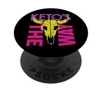 Colorido Keto Warrior Space Bounty Hunter Skull Parody 80's PopSockets PopGrip Adhesivo
