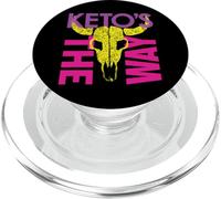 Colorido Keto Warrior Space Bounty Hunter Skull Parody 80's PopSockets PopGrip para MagSafe