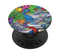 Colorido Kidcore 90s Nostalgia Meme Zapatillas Robot Juguete Slime PopSockets PopGrip Adhesivo