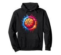 Colorido Lazo para Baloncesto teñido, Color Splash Hoop Net Slam Dunk Sudadera con Capucha