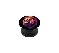 Colorido Leo León Zodiaco Splash Art PopSockets PopGrip Adhesivo