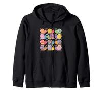 Colorido Lindo Caracoles Pastel Rainbow Corazones Grid Sudadera con Capucha