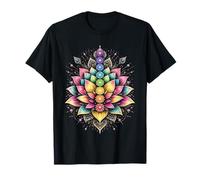 Colorido Lotus Chakra Mandala Yoga Espiritual Meditación Camiseta