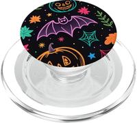 Colorido mágico Halloween, murciélagos, Brujas, Calabazas PopSockets PopGrip para MagSafe