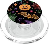 Colorido mágico Halloween, murciélagos, Brujas, Calabazas PopSockets PopGrip para MagSafe