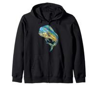 Colorido Mahi Mahi Pez Océano Arte Abstracto Sudadera con Capucha