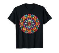 Colorido Mandala Simetría Yoga Meditación Boho Patrón Camiseta