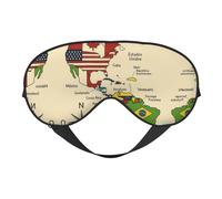 Colorido mapa de Américas Coun - Máscara de ojos suave para el hogar y camping, bloquea la luz, cómoda para la mayoría de los usuarios