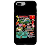 Colorido Mapa de Viajes de Vietnam, Cultura y Patrimonio vietnamitas Carcasa para iPhone 7 Plus/8 Plus