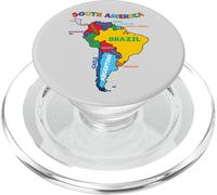 Colorido Mapa ilustrado Dibujado a Mano de América del Sur PopSockets PopGrip para MagSafe