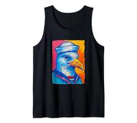 Colorido Marinero Gaviota Obra De Arte Puesta del Sol Costero Pájaro Camiseta sin Mangas