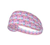 Colorido mármol pastel, rosa, azul, morado, estampado, un paquete, cómoda diadema elástica para ejercicio, banda atlética, 4.3 x 13.4 pulgadas, suave y transpirable