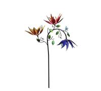 Colorido molino de viento de girasol como arte de jardín al aire libre, figura resistente a la intemperie con personalidad poste de metal giratorio para macizos de flores, terrazas, jardines