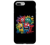 Colorido Monstruos Locos Arte Divertido Niños Dibujos Carcasa para iPhone 7 Plus/8 Plus