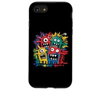 Colorido Monstruos Locos Arte Divertido Niños Dibujos Carcasa para iPhone SE (2020) / 7 / 8