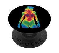 Colorido Mujer Imagen Térmica Mujer Arte Streetwear Fiesta PopSockets PopGrip Adhesivo