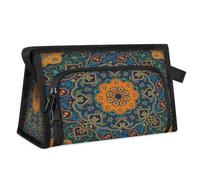 Colorido neceser de viaje con mandala indio, para mujeres, hombres, niños, niñas, niños, mandalas, flores, multiusos, bolsa de lavado, neceser para cosméticos, artículos de aseo y ducha, organizador,