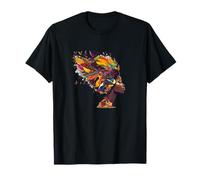Colorido Negro Mujer Afro Birds Naturaleza Arte Orgullosa Reina Camiseta
