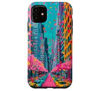 Colorido NYC Spring Taxi Street Urban Art Vibes Design Carcasa para iPhone 11