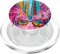 Colorido NYC Spring Taxi Street Urban Art Vibes Design PopSockets PopGrip para MagSafe