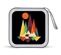 Colorido oso oso de montaña divertido soporte para CD 40 capacidad DVD funda protectora organizador bolsa de almacenamiento para coche, casa viaje