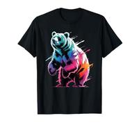 Colorido Oso Póster Estilo Pintura Salpicadura Arte Gráfico Splash Camiseta