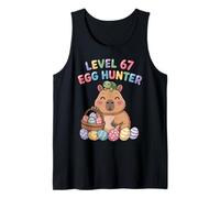 Colorido Pascua Capibara Nivel 67 Egg Hunter Cool Easter Camiseta sin Mangas