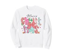 Colorido Patchwork Feliz Navidad Letras Arco y Galletas Sudadera