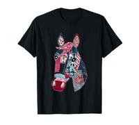 Colorido patrón de Cabeza de Caballo de Camiseta