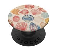 Colorido patrón de conchas marinas PopSockets PopGrip Adhesivo