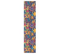 Colorido patrón de estrella distorsionada en estilo pop art cinta de agarre para monopatines, cinta de agarre antideslizante para patineta, cinta de agarre antideslizante para patineta, 44 x 10