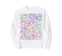 Colorido patrón de Flores Retro Vibrante Arte Floral Sudadera
