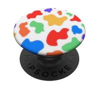 Colorido patrón de Puntos de Vaca PopSockets PopGrip Adhesivo