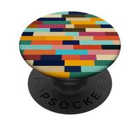Colorido patrón de rayas retro PopSockets PopGrip Adhesivo