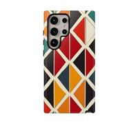 Colorido patrón geométrico de diamantes, funda resistente y brillante, compatible con Samsung Galaxy S24 Ultra, color naranja