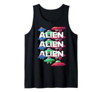 Colorido patrón OVNI Diseño Alien 3i Atlas Camiseta sin Mangas