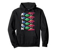 Colorido patrón OVNI Diseño Alien 3i Atlas Sudadera con Capucha