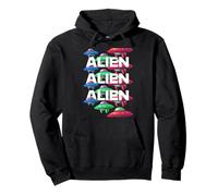 Colorido patrón OVNI Diseño Alien 3i Atlas Sudadera con Capucha