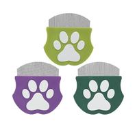 Colorido peine para mascotas con estampado de patas, multifuncional, para gatos/perros, pulgas y cuidado del cabello