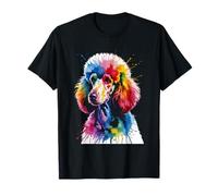 Colorido Perro caniche Acuarela Splash Style Camiseta