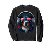 Colorido Perro con Auriculares y Gafas Perro Musical Sudadera