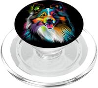 Colorido Perro Pastor Happy Sheltie Face Shetland PopSockets PopGrip para MagSafe